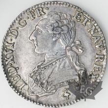 FRANCE-1791A-1/2 Ecu-Louis XVI