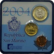 SAINT MARIN - 2004 - 1 Euro, 10 Cent, 1 Cent