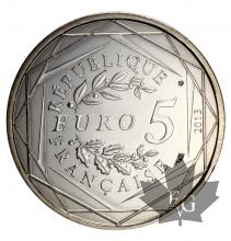 FRANCE-2013-5 EURO ARGENT-FRATERNITÉ