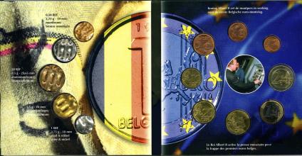 BELGIQUE-2002-COFFRET-ADIEU FRANK WELKOM EURO-FDC