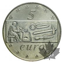 ITALIE-2003-5 EURO ARGENT-L&#039;Europa del lavoro-FDC