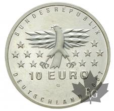 ALLEMAGNE-2007-10 EURO ARGENT-50 JAHRE BUNDESLAND SAARLAND-FDC