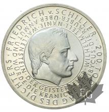 ALLEMAGNE-2002-10 EURO ARGENT-SCHILLER-FDC