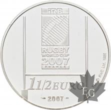 FRANCE-2007-1-Euro-1/2-RUGBY-WORLDCUP-PROOF-BE