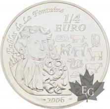 FRANCE-2006-1/4-Euro-Année-du-Chien-PROOF-BE
