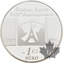 FRANCE-2008-1-Euro-1/2-TABLEAU-JAPONAIS-PROOF-BE