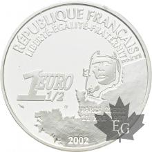 FRANCE-2002-1-Euro-1/2-LINDBERGH-PROOF-BE