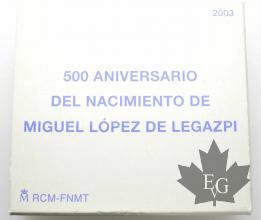 ESPAGNE-2003-10-EURO-Anniversaire-Lopez-De-Legazpi-PROOF-BE