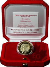 MONACO 50 € ORO BE Centenario Principe Ranieri III 1923-2023
