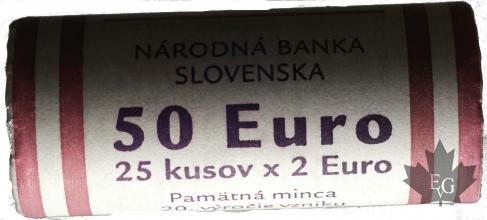 SLOVAQUIE-2011-2 Euro COMMEMORATIVE-ROULEAU-25 X