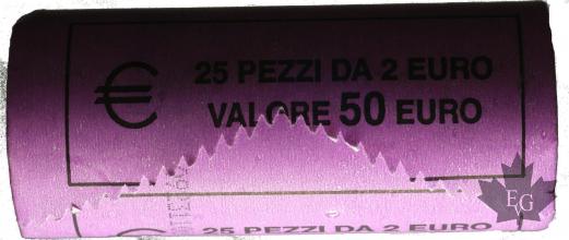 ITALIE-2011-2 EURO COMMEMORATIVE-ROULEAU- 25 X