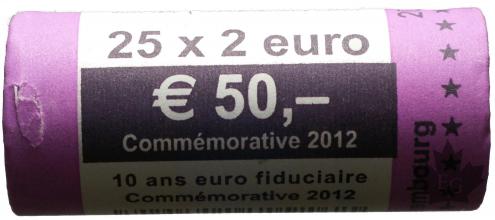 LUXEMBOURG-2012-2 EURO COMMEMORATIVE- 10 ans de Euro-ROULEAU