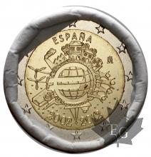 ESPAGNE- 2012- 2 EURO COMMEMORATIVE -10 ans Euro-ROULEAU