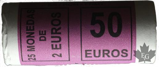 ESPAGNE- 2012- 2 EURO COMMEMORATIVE -10 ans Euro-ROULEAU