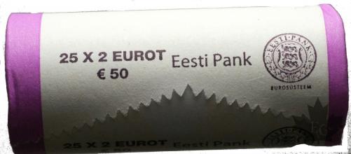 ESTONIE- 2012- 2 EURO COMMEMORATIVE-ROULEAU-25 X