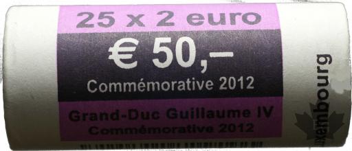 LUXEMBOURG-2012-2 EURO COMMEMORATIVE-ROULEAU-25 X