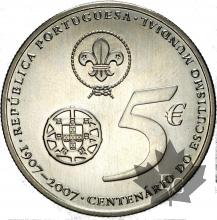 PORTUGAL-2007- 5 EURO ARGENT