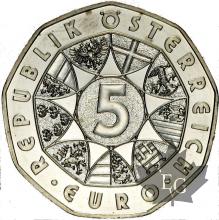 AUTRICHE-2007-5 EURO ARGENT