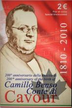 ITALIE-2010-2 EURO COMMEMORATIVE  CAMILLO BENSO CONTE DI CAVOUR Coffret