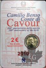 ITALIE-2010-2 EURO COMMEMORATIVE  CAMILLO BENSO CONTE DI CAVOUR Coffret