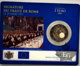 LUXEMBOURG-2007- 2 EURO TRAITE DE ROME SOUS BLISTER