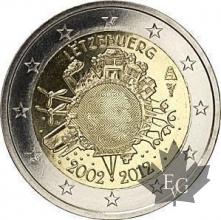LUXEMBOURG-2012-2 EURO COMMEMORATIVE- 10 ans de Euro