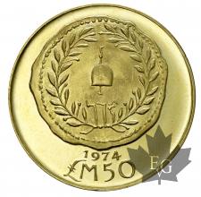 Malte-50 Pounds 1974-or-gold