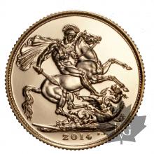 Royaume Uni - souverain or - sovereign gold - sterlina - 2014