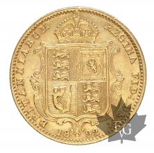 Royaume Uni-1/2souverain souvereign sterlina-Victoria Crown 