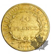 France-40 Francs AN 13-1806-tête nue- Napoléon