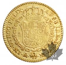 Espagne-2 escudos-1786-1833 typologies mixtes