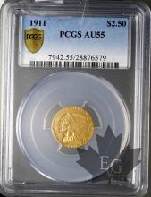 USA- 2 1/2 Dollars or indian head gold-AU55