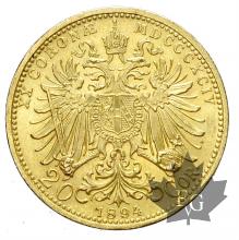Autriche-20 Couronnes-1892-1905