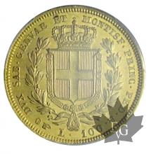 Italie-100 lire-Carlo ALberto-PCGS AU53