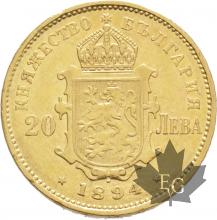 Bulgarie-20-LEI or- gold 1894