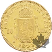 Bulgarie- 10 Leva-1894-or-gold