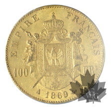 France-100 francs Napoléon III tête laurée-dates mixtes MS61