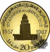 TUNISIE-1967-20 DINARS-PROOF-KM#289