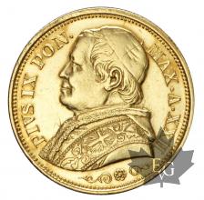 Stato Pontificio - 20 lire oro marengo Pio IX