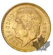 Mexique - 5 Pesos or gold