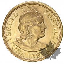 Peru- 1 Libra or gold-