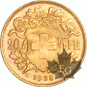Suisse - 20 francs or gold - dates mixtes