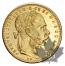 Hongrie-20 Frs - 8 Fl-or-gold-1870-1890