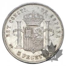 Espagne-5 Pesetas-Alfonso XII 1882-1887