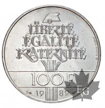 France-1989 100 Francs argent DROITS DE L&#039;HOMME