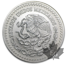 Mexique-1/2 onza-pura plata-argent
