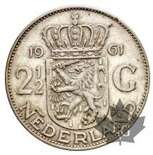 PAYS BAS- 2 1/2 Gulden Juliana-argent