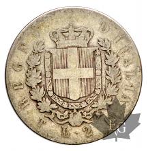 Italie-2 Lire-1863-Vittorio Emanuele II-Stemma