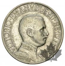 ITALIE-1 LIRA Quadriga Lenta argent 1908-1913