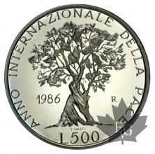 Italie-500lire-argent-commemoratives-dates mixtes-PROOF